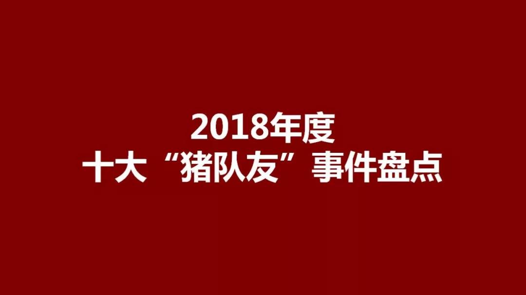 2018年度十大“猪队友”事件盘点