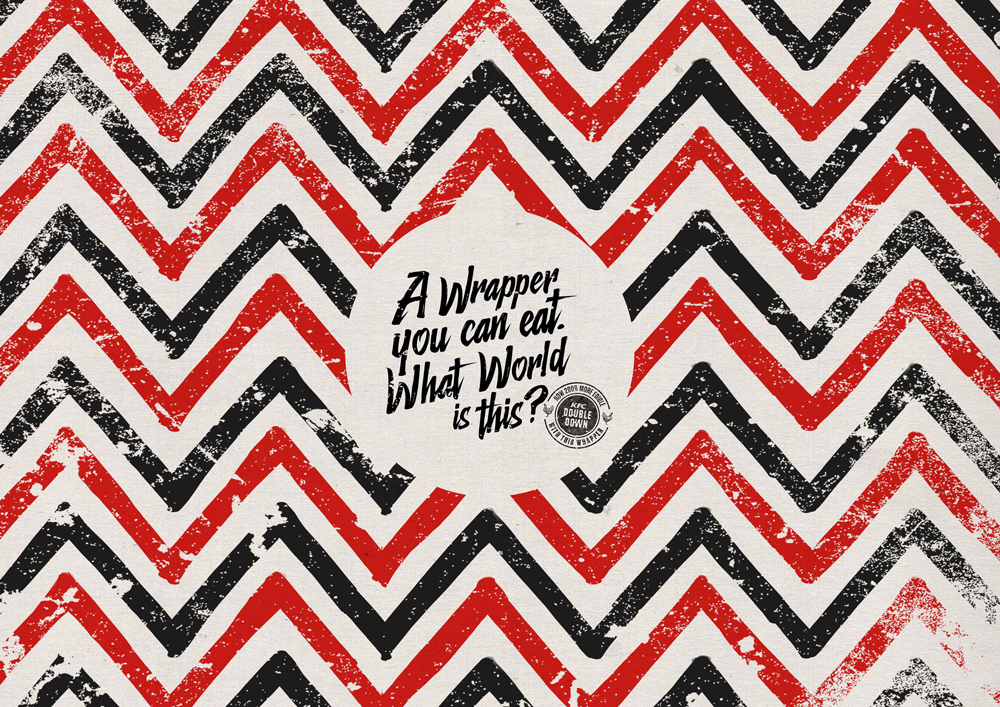 肯德基:舔舔手指,吃掉包装纸!