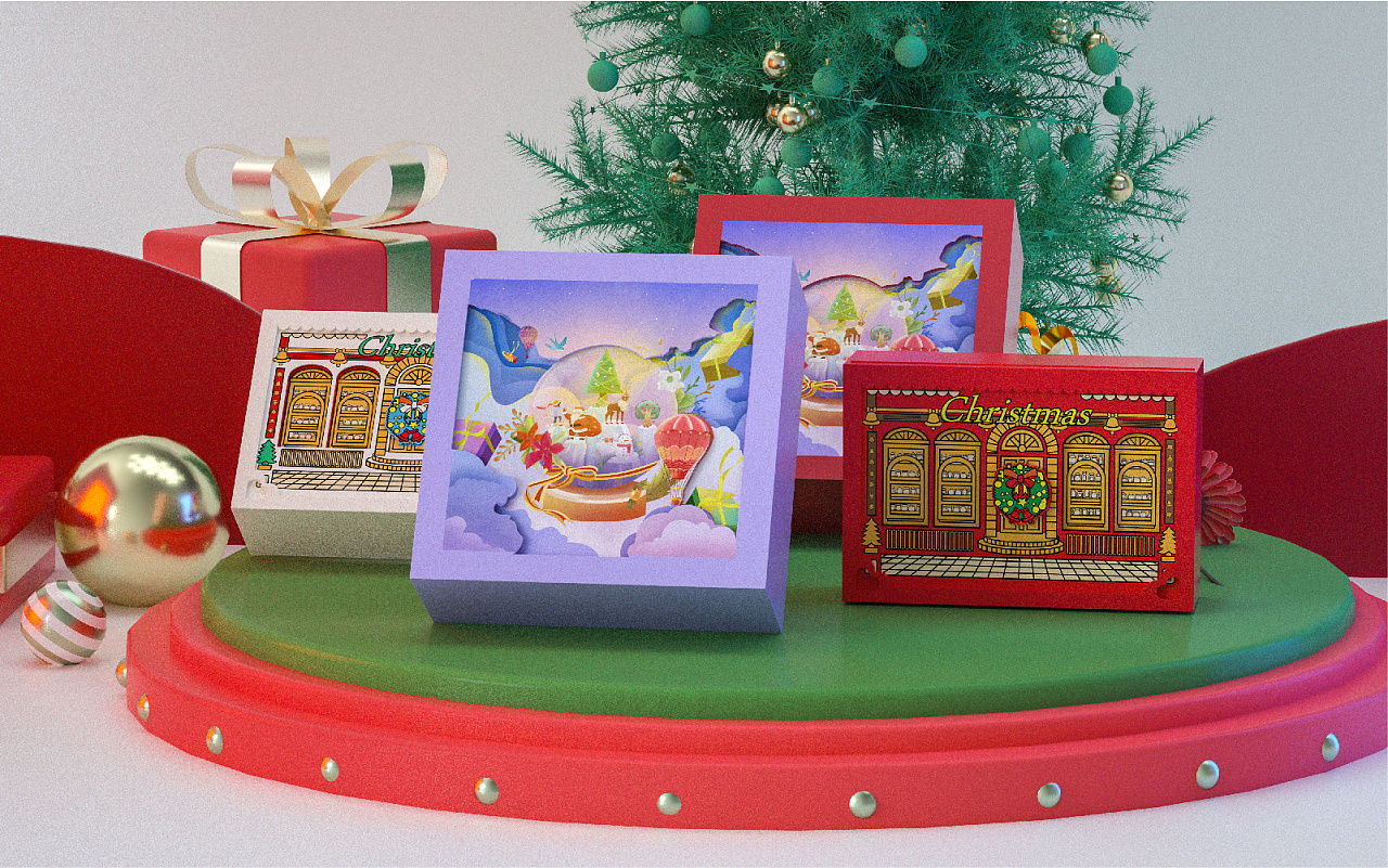 merry christmas圣诞节礼品形象项目设计包装设计礼盒