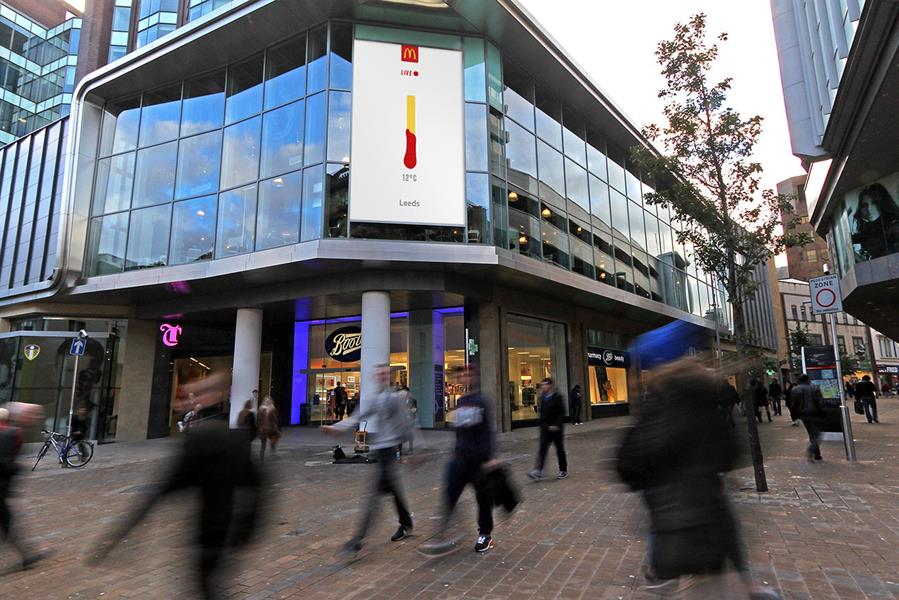 蘸了番茄酱的竖条代表温度计,这种天气预报满赞