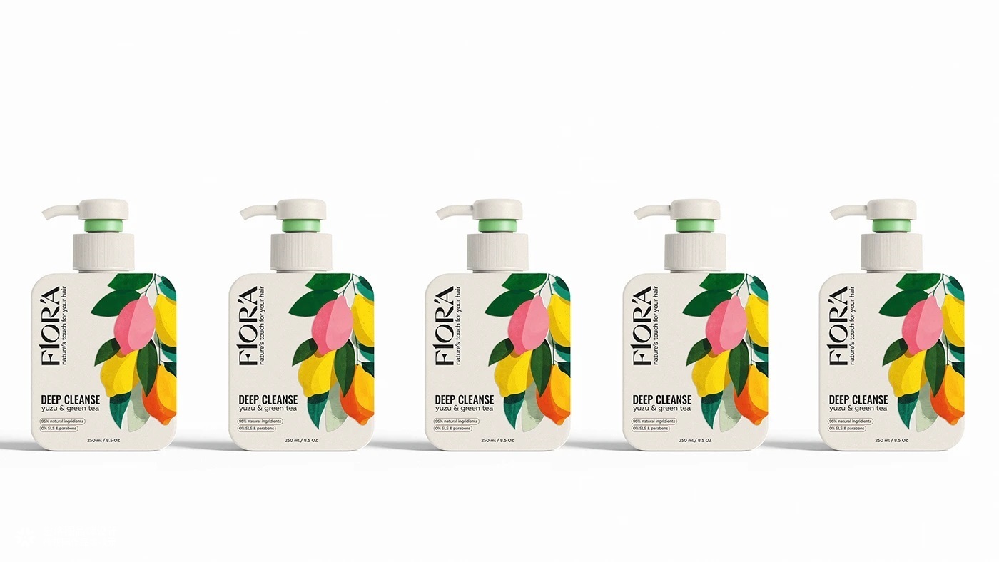 洗发水FLORA品牌包装设计-宏洛图
