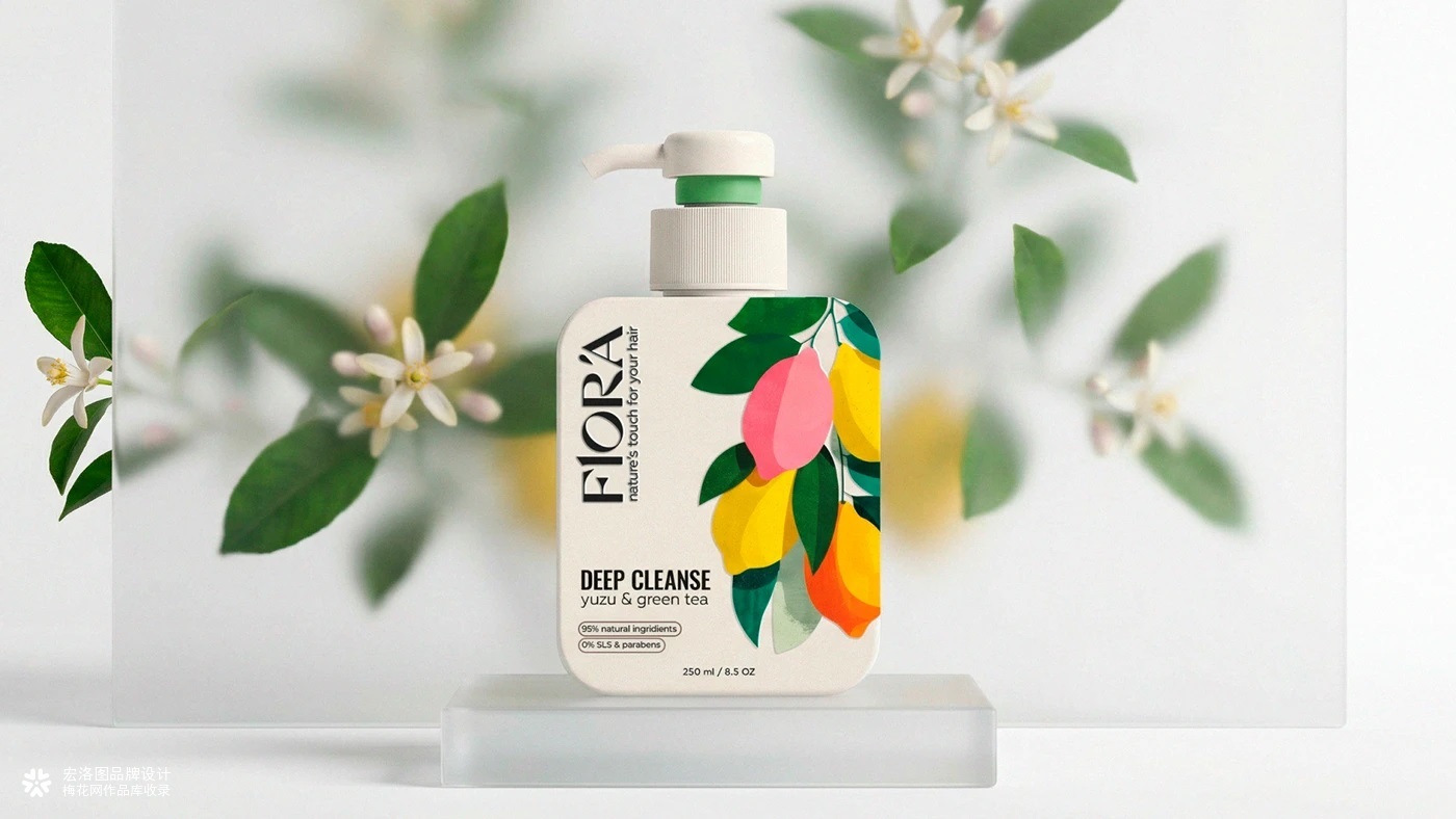 洗发水FLORA品牌包装设计-宏洛图