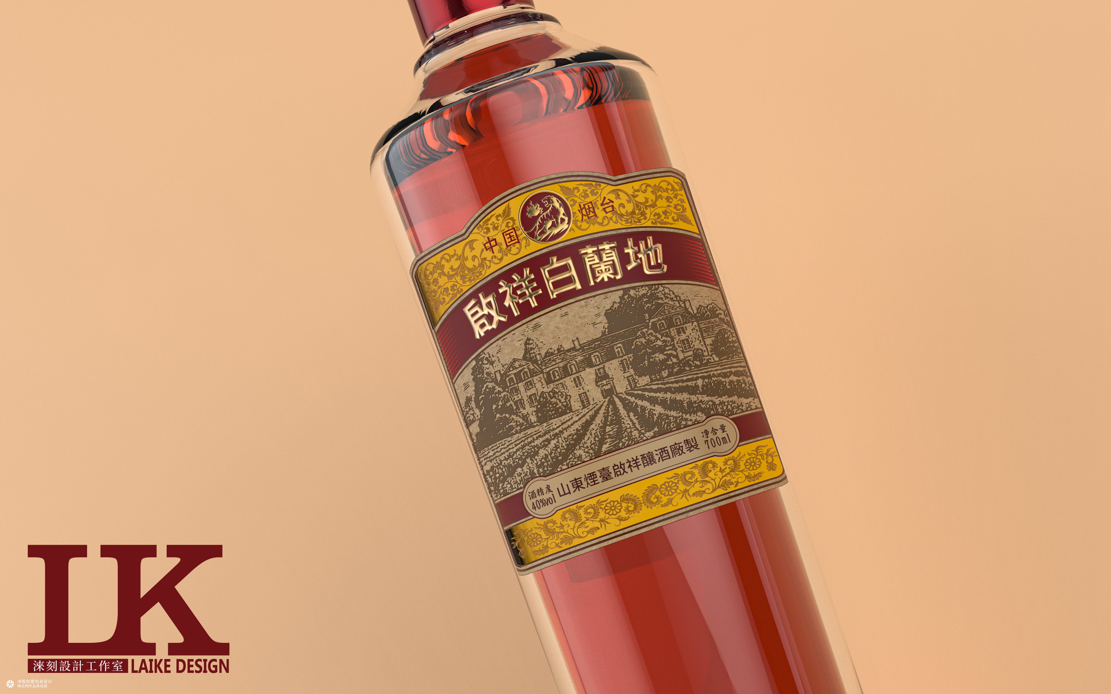 启祥白兰地怀旧版包装设计