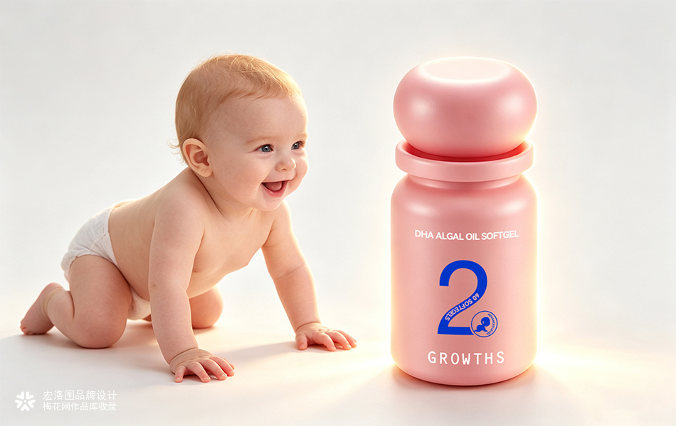 GrowthS 儿童分阶 DHA 藻油｜母婴营养品牌全案视觉设计
