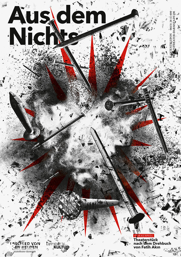 “达姆施塔特国家剧院”设计的系列宣传海报-“永别英雄” ​​​