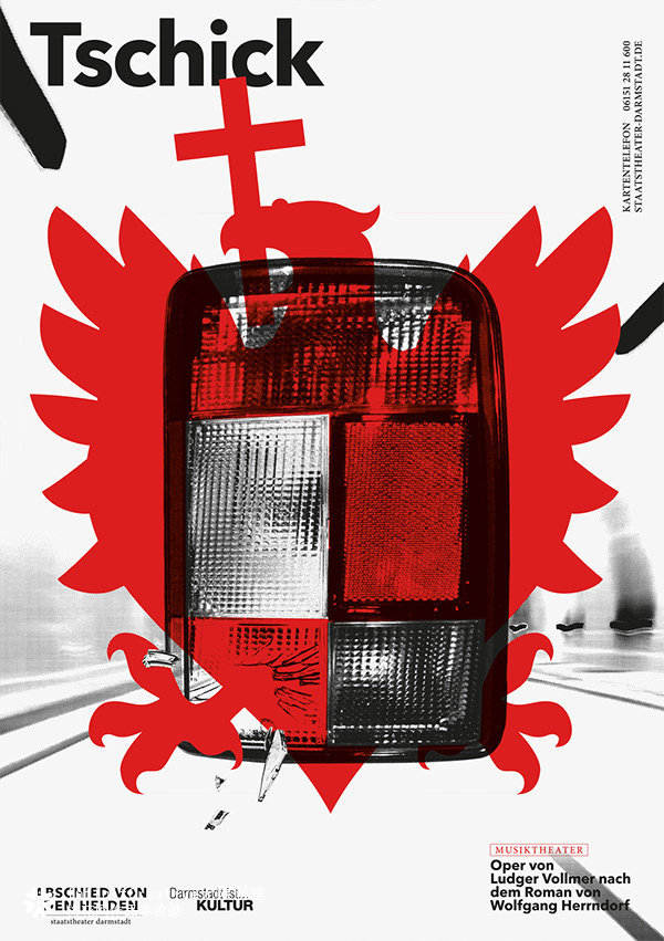 “达姆施塔特国家剧院”设计的系列宣传海报-“永别英雄” ​​​