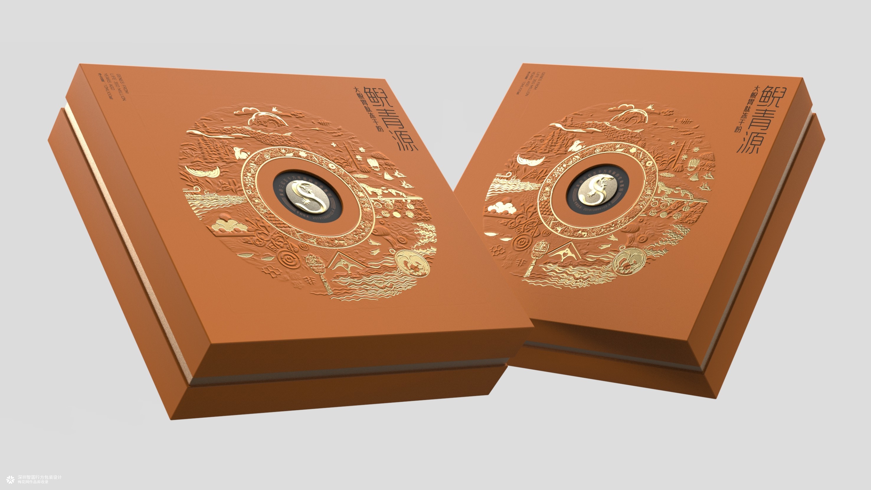 大鲵冻干粉包装设计 保健品礼盒包装设计 保健饮品包装设计