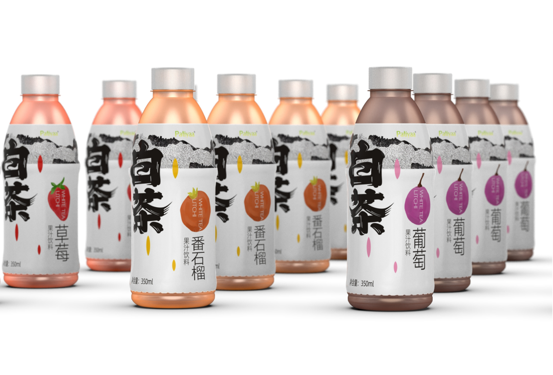 白茶果汁饮料包装 果汁饮料包装设计 日式风格包装