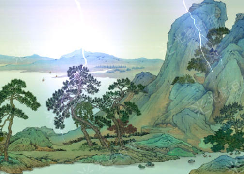 数字国画《青绿山水长卷》盛世修典‘中国历代绘画大系’