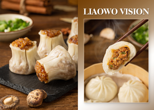 餐食饮品 | 花卷小笼包烧麦早餐拍摄 x LIAOWO VISION