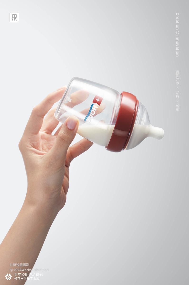 奶瓶产品摄影 新生儿奶瓶拍摄 玻璃奶瓶白底图 母婴电商主图视频制作