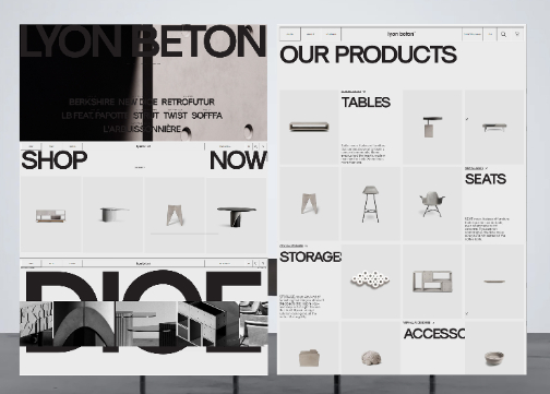 里昂 lyon béton 小众混凝土家具网站设计开发