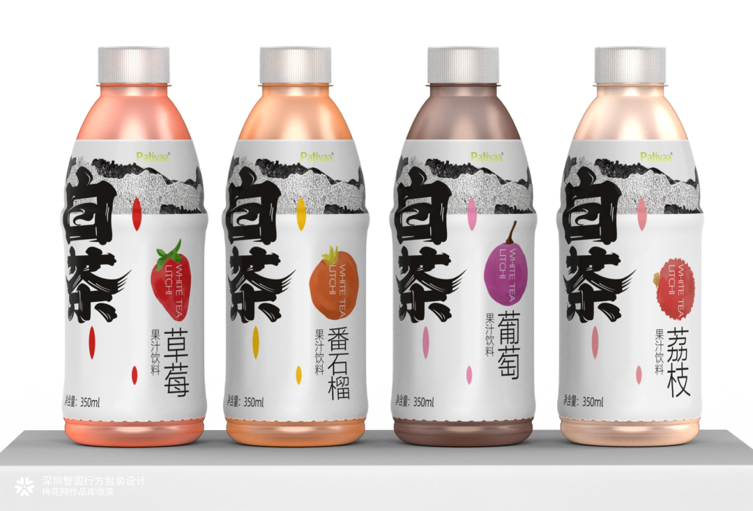 白茶果汁饮料包装 果汁饮料包装设计 日式风格包装
