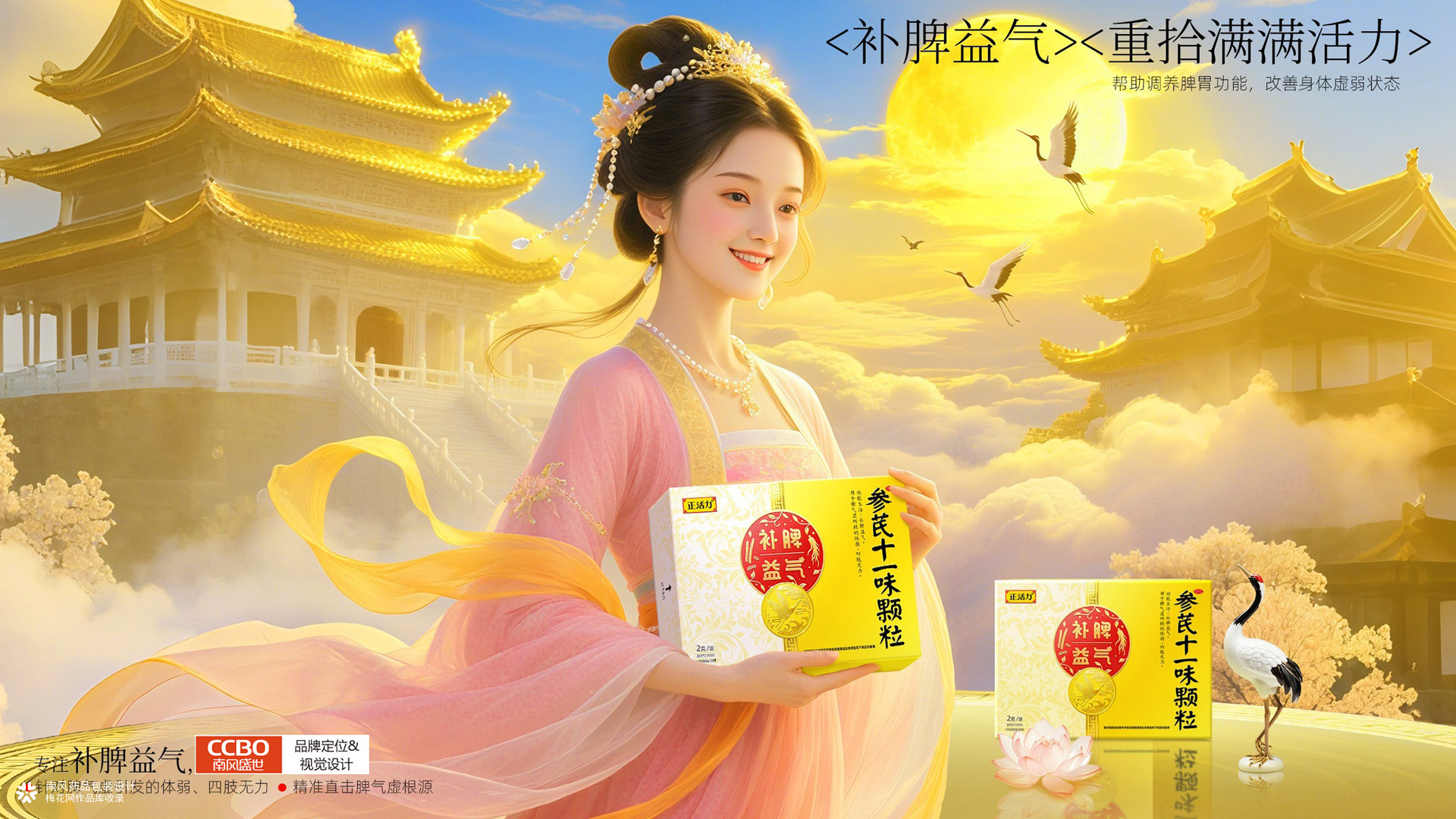 中药包装盒设计，参芪十一味颗粒中药包装盒设计