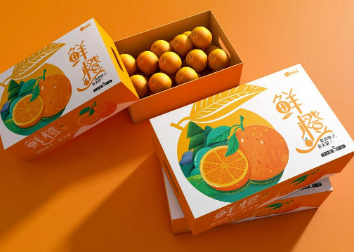 简约风田园派“鲜橙”礼盒包装设计
