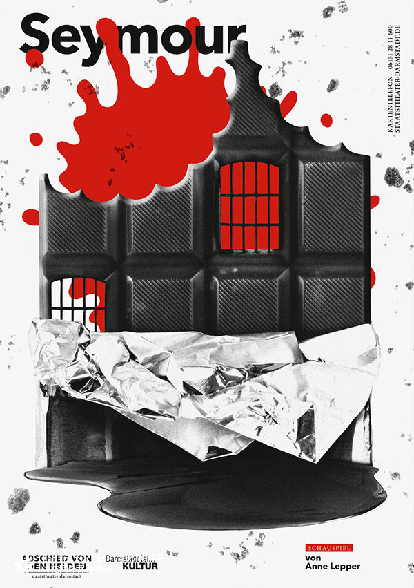 “达姆施塔特国家剧院”设计的系列宣传海报-“永别英雄” ​​​