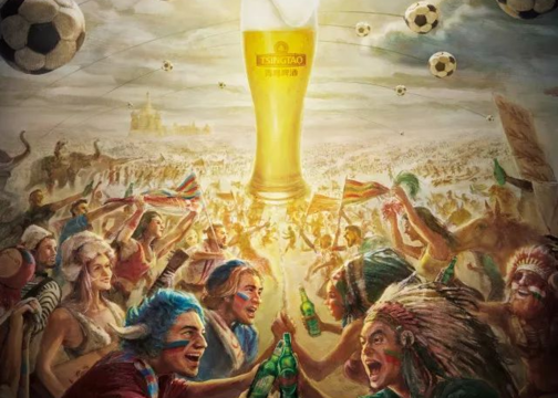 青岛啤酒世界杯油画巨作 新地壳运动