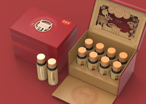 宏济堂口服液礼盒包装 保健品饮品包装设计 礼盒包装设计公司