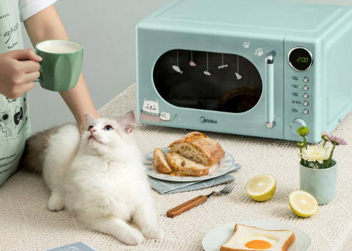 美的猫猫微波炉文描｜撸猫、干饭、真香～ 