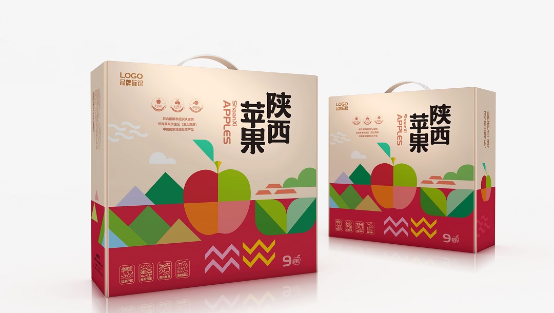 几何元素“陕西苹果”包装设计
