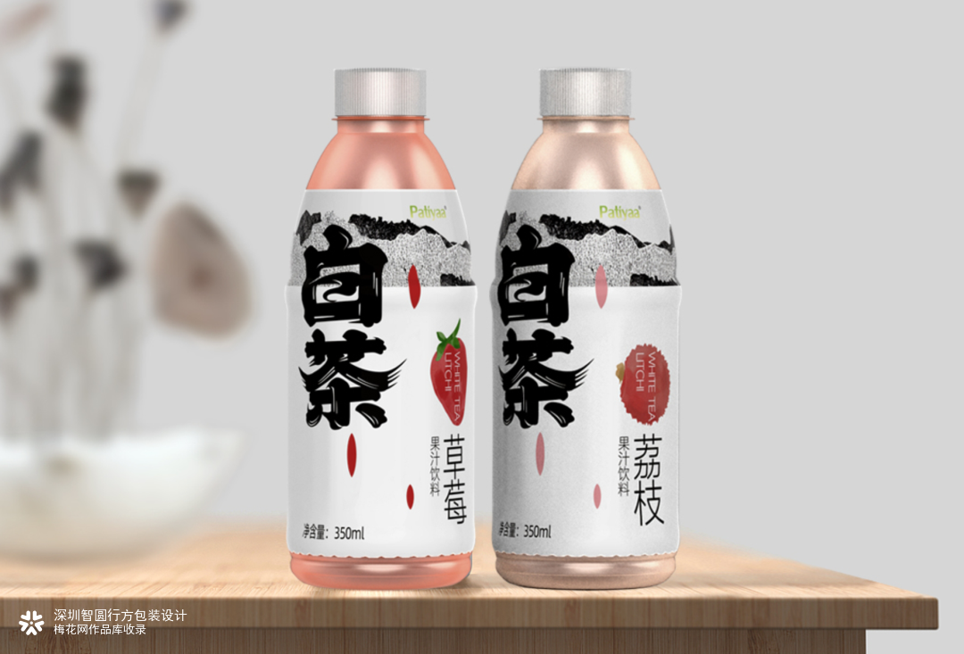 白茶果汁饮料包装 果汁饮料包装设计 日式风格包装