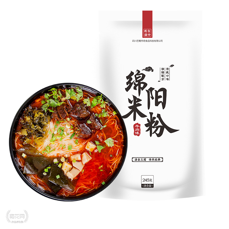 吃在途中网红方便速食绵阳米粉包装设计方案