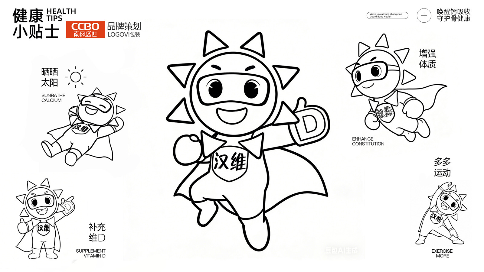 汉维IP设计与维生素D3滴剂包装设计作品，南风盛世医药品牌策划设计