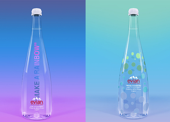 依云×Off-white跨界打造“彩虹水滴限量瓶”，活出异彩与年轻