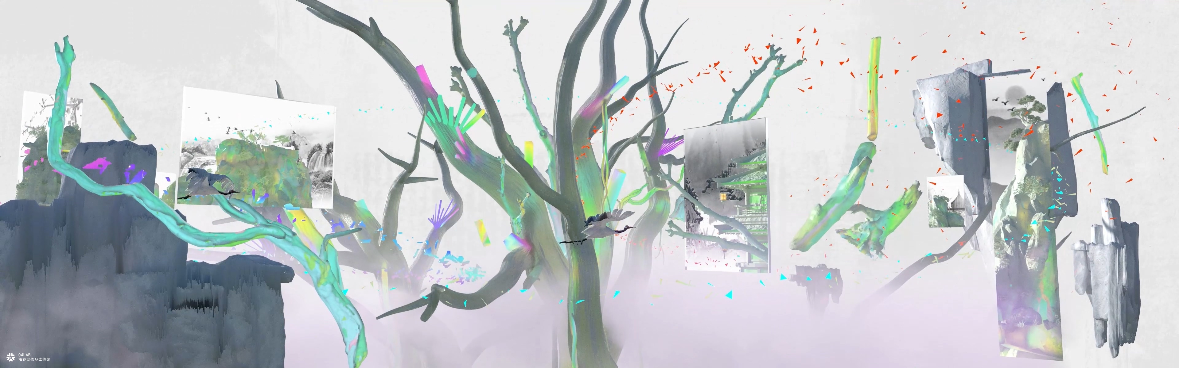 裸眼3D | 数字山水 | 梦回李白《天台晓望》