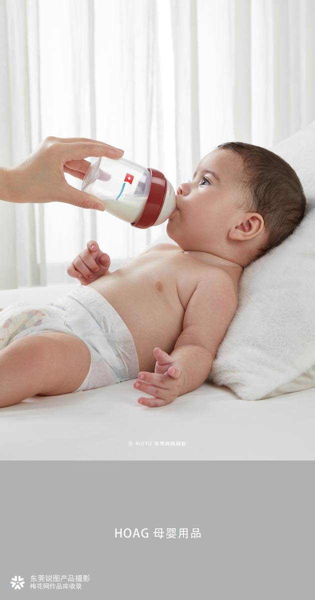 奶瓶产品摄影 新生儿奶瓶拍摄 玻璃奶瓶白底图 母婴电商主图视频制作