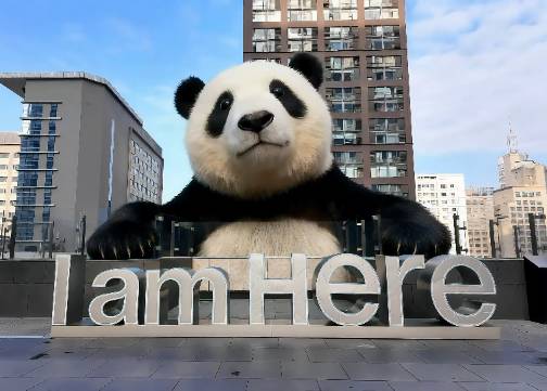 成都文旅AI短片-成都街头惊现巨型熊猫