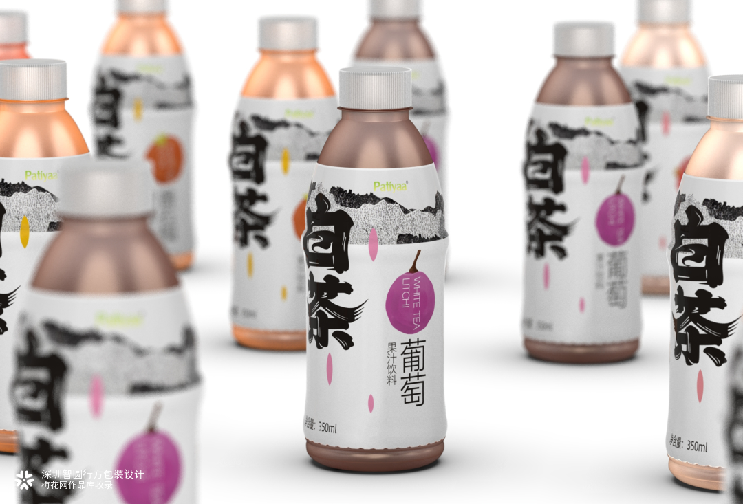 白茶果汁饮料包装 果汁饮料包装设计 日式风格包装