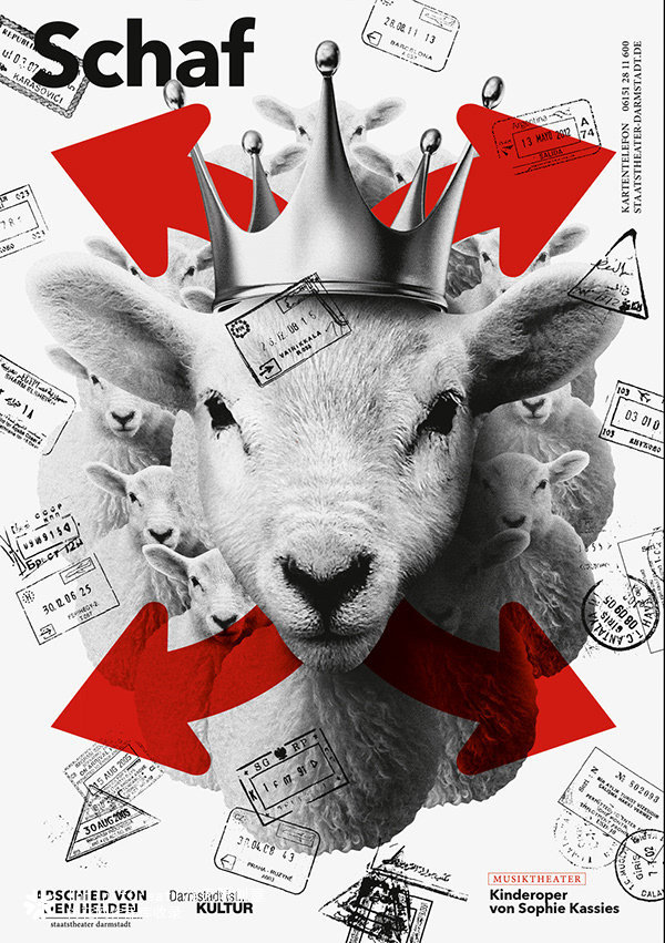 “达姆施塔特国家剧院”设计的系列宣传海报-“永别英雄” ​​​