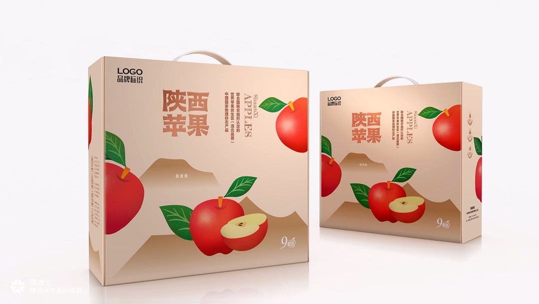 黄土高原特点陕西苹果包装设计