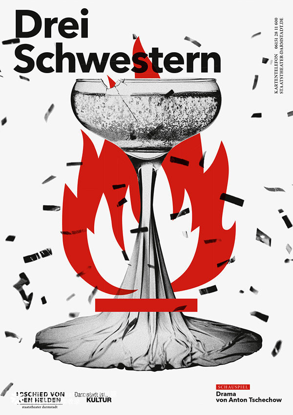 “达姆施塔特国家剧院”设计的系列宣传海报-“永别英雄” ​​​