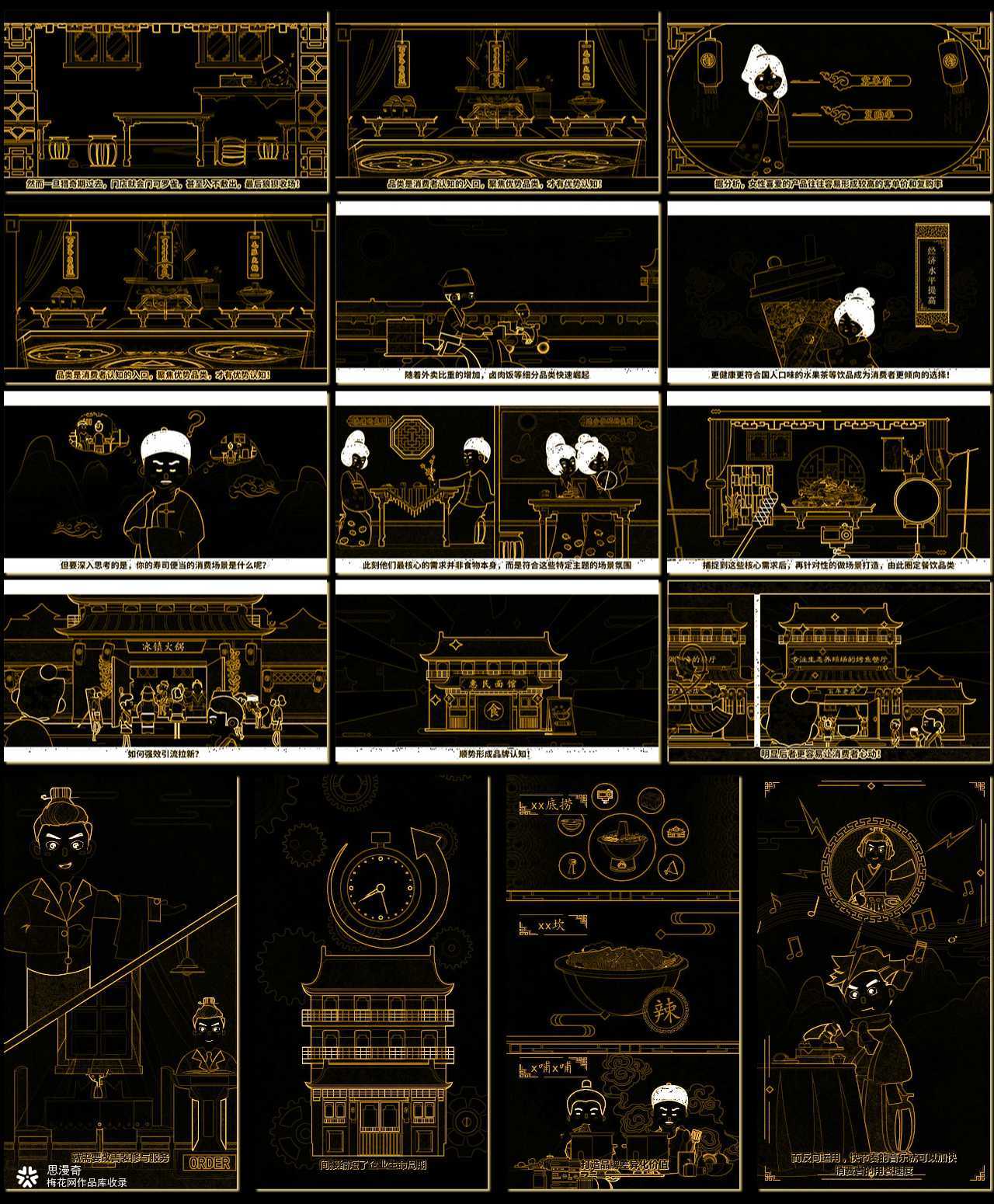 《餐饮百晓生-小白开店》国潮扁平化MG 动画