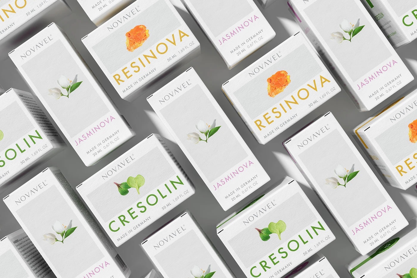 天然护肤品NOVAVEL品牌的包装设计-宏洛图品牌设计