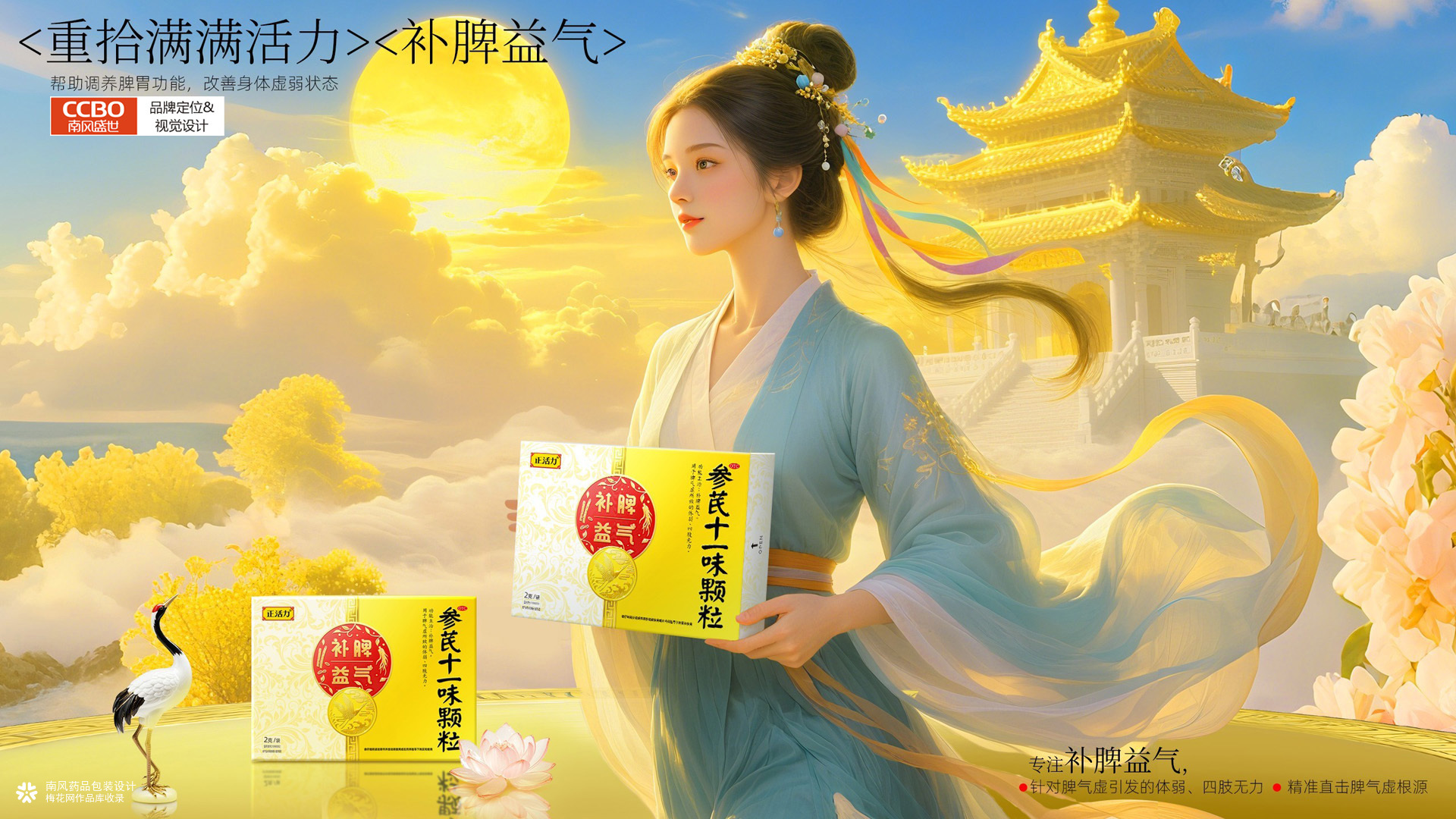 中药包装盒设计，参芪十一味颗粒中药包装盒设计