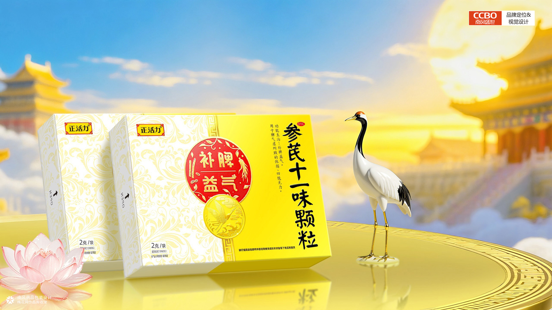 中药包装盒设计，参芪十一味颗粒中药包装盒设计