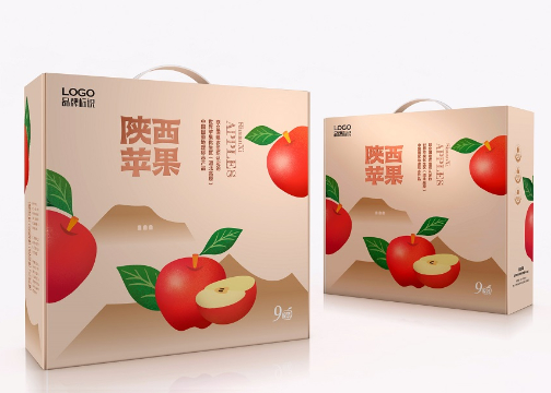 黄土高原特点陕西苹果包装设计
