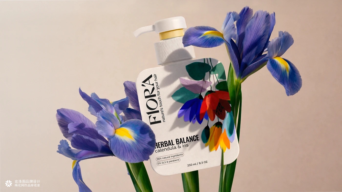 洗发水FLORA品牌包装设计-宏洛图