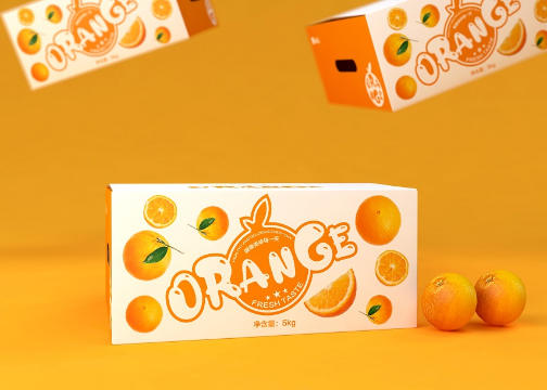 简约风“orange”橙子对口彩箱包装设计