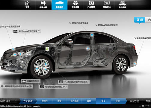 Mazda 互动展示终端页面