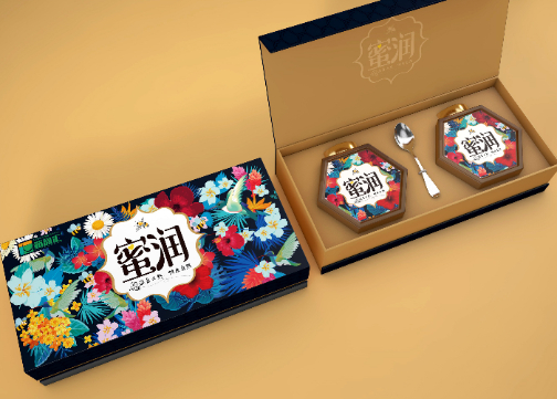 古典美“蜜润”蜂蜜礼盒包装设计