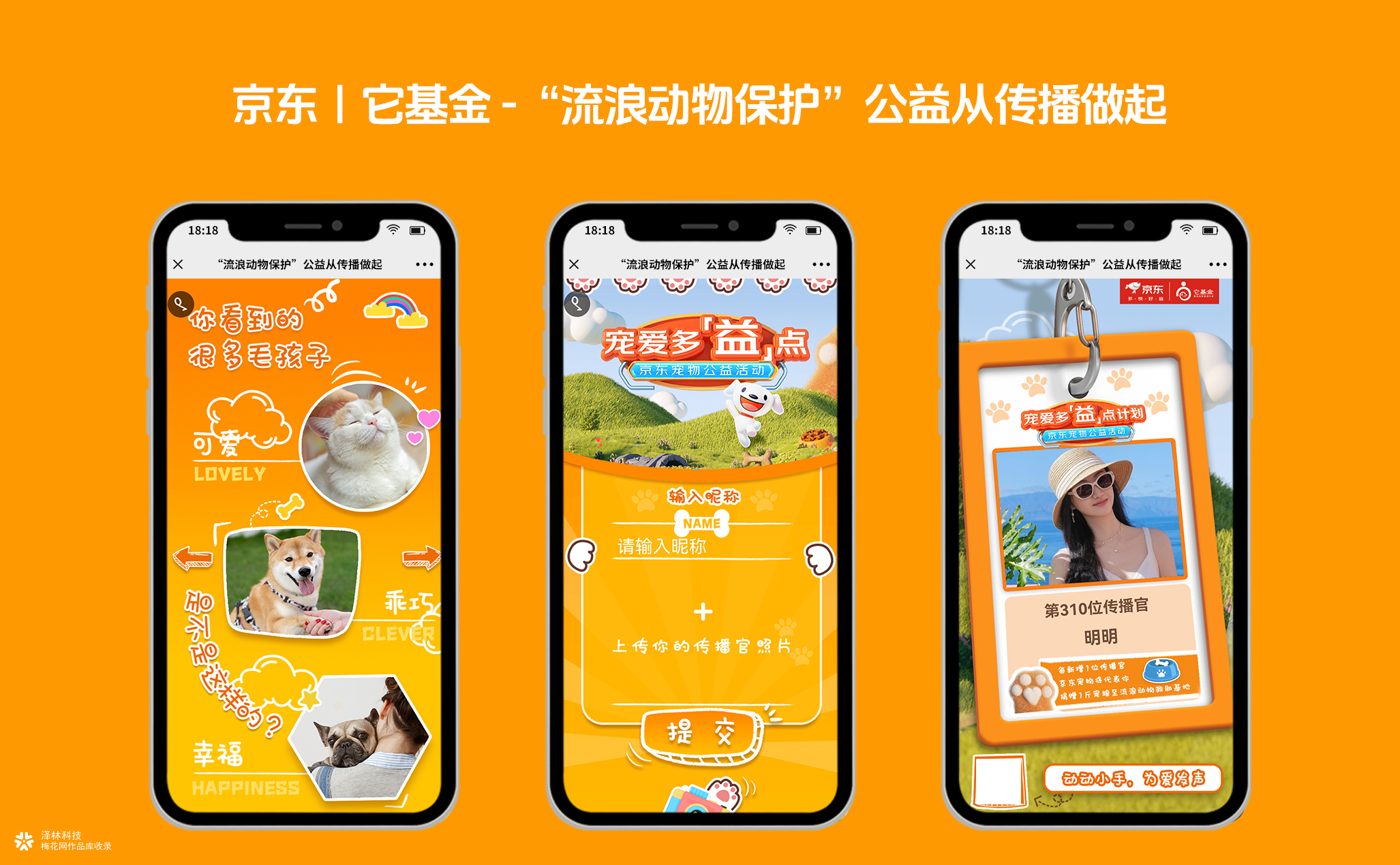 京东宠物公益活动宣传H5：“流浪动物保护”公益从传播做起