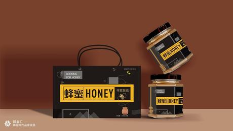 蜂蜜包装设计：“寻蜜”，一只蜜蜂一个故事，有山有水，有好蜜！