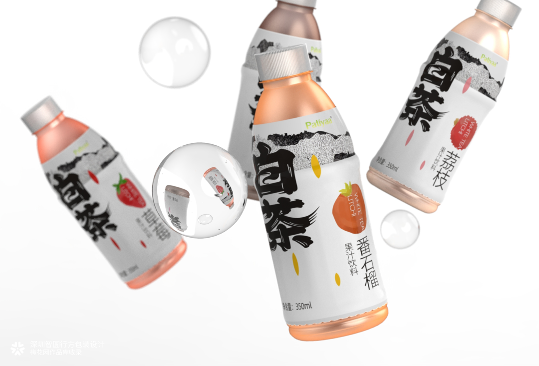 白茶果汁饮料包装 果汁饮料包装设计 日式风格包装