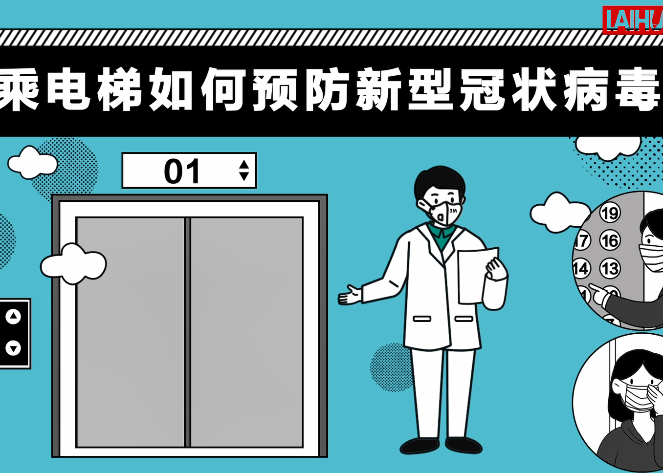搭乘电梯如何预防新型冠状病毒？ | 来画 • 疫情防控科普栏目