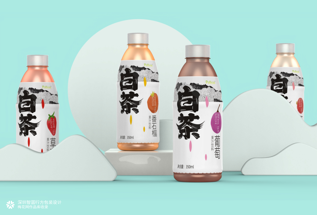 白茶果汁饮料包装 果汁饮料包装设计 日式风格包装