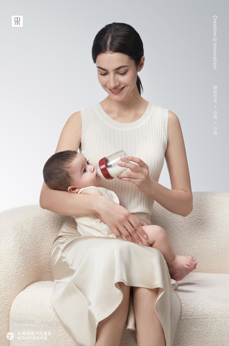 奶瓶产品摄影 新生儿奶瓶拍摄 玻璃奶瓶白底图 母婴电商主图视频制作